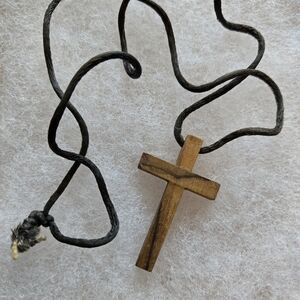 Wooden Cross Pendant Necklace